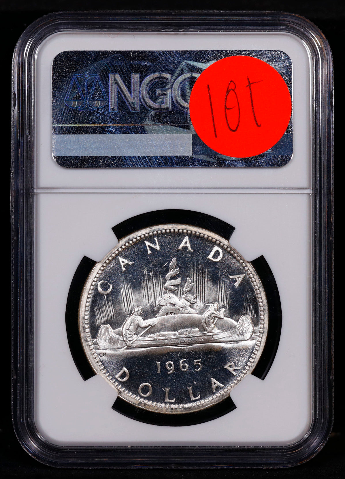 1965 Canada Silver Dollar S$1 Small Beads Pointed 5 NGC PL65 Cameo