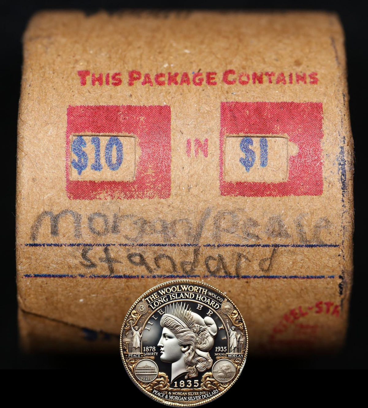 10 Circulated Morgan & Peace Dollar Mixed Roll: Standard - 10 CMPS