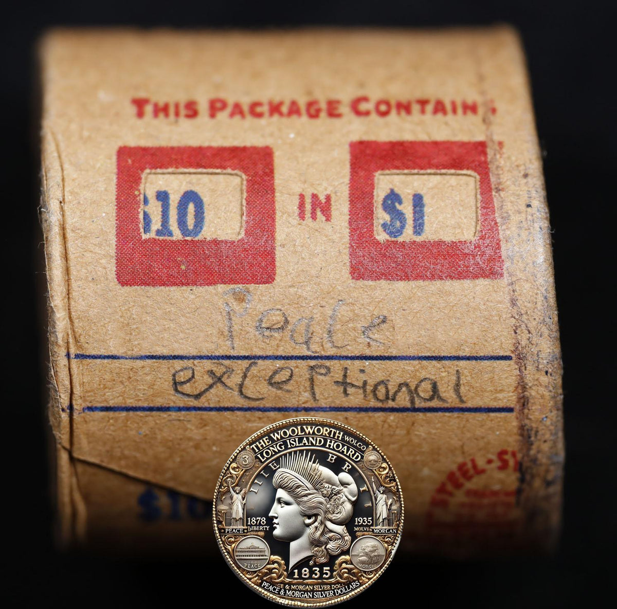 10 Circulated Peace Dollar Roll: Exceptional - 10 CPE