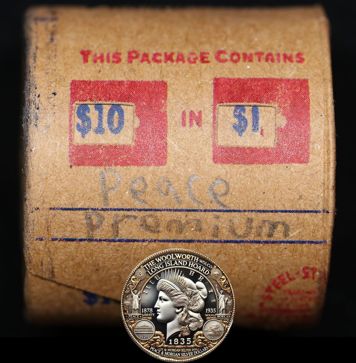 10 Circulated Peace Dollar Roll: Premium - 10 CPP