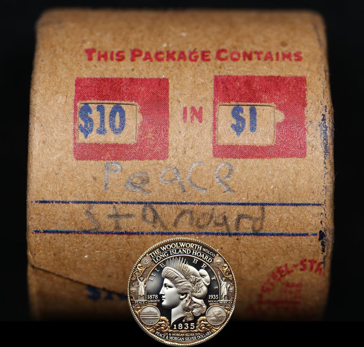 10 Circulated Peace Dollar Roll: Standard - 10 CPS