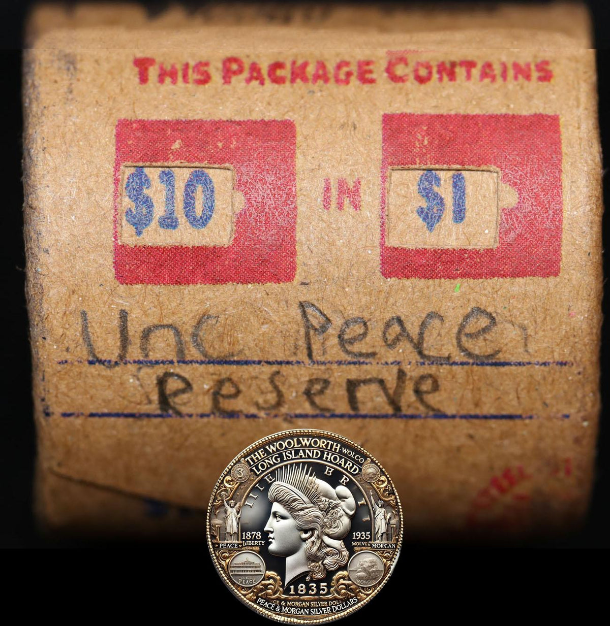 10 Uncirculated Peace Dollar Roll: Reserve - 10 UPR