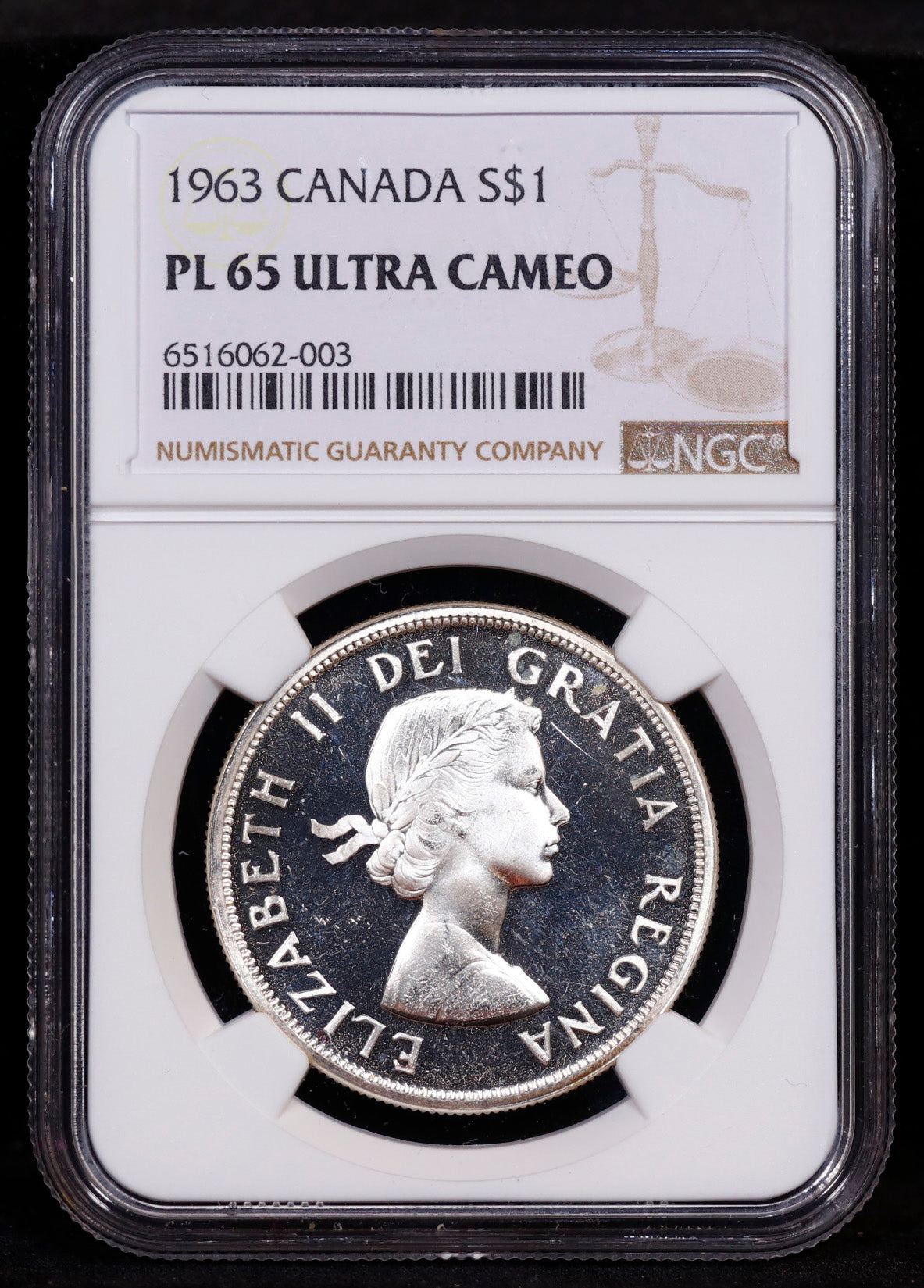 1963 Canada Silver Dollar S$1 NGC PL65 Ultra Cameo