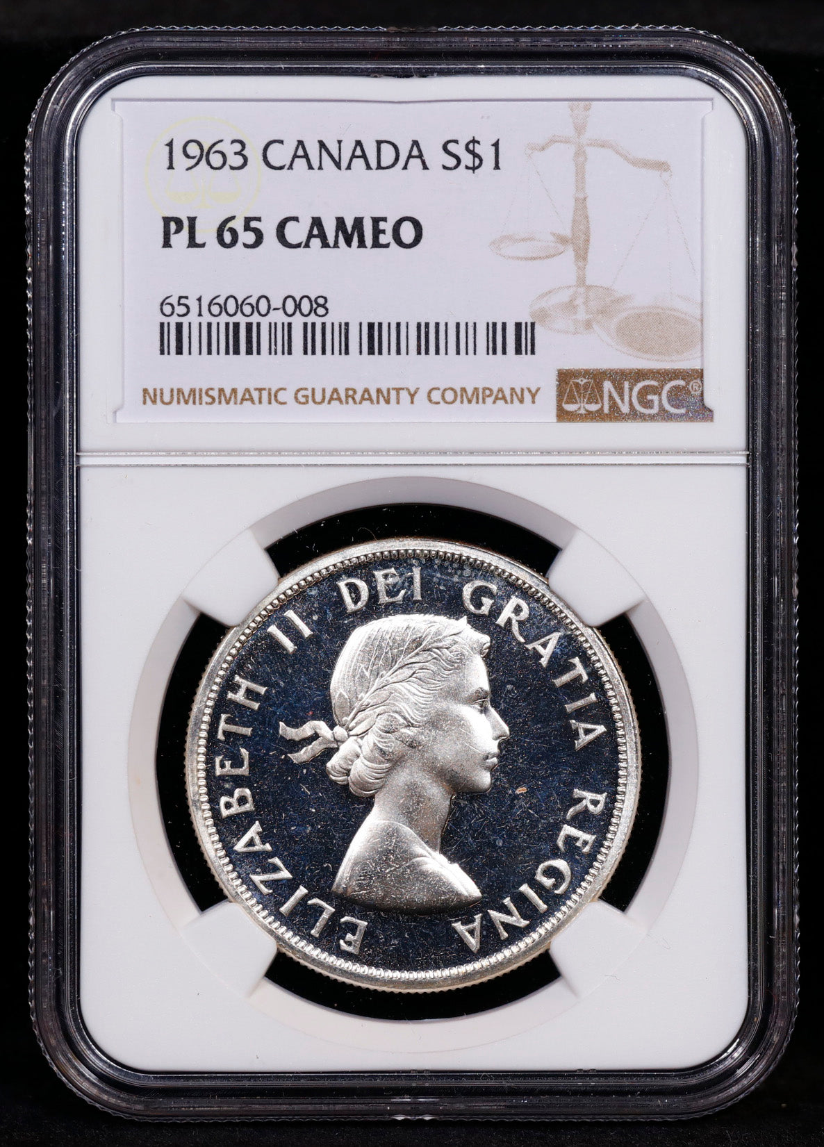 1963 Canada Silver Dollar S$1 NGC PL65 Cameo