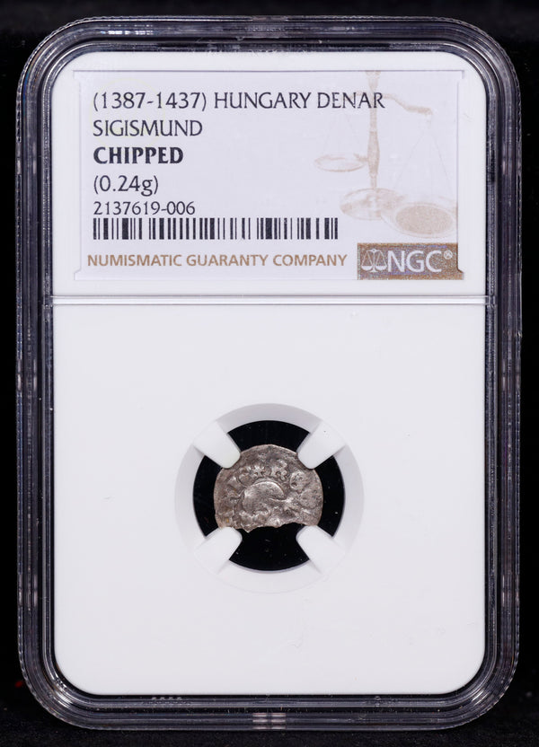 1387-1437 Hungary Denar Sigismund NGC Chipped