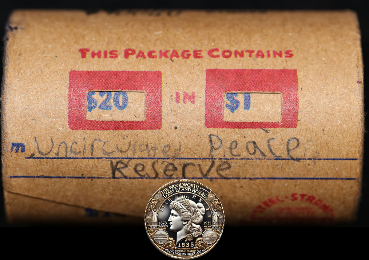 20 Uncirculated Peace Dollar Roll: Reserve - 20 UPR