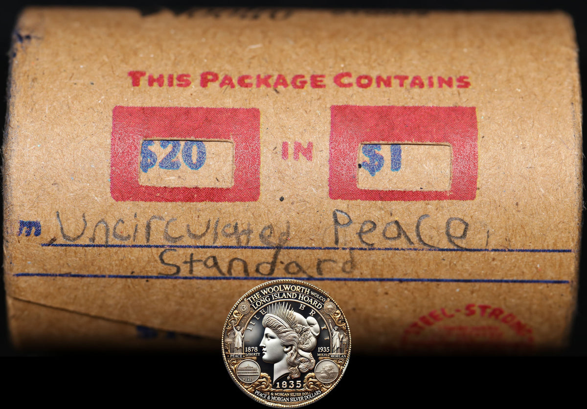 20 Uncirculated Peace Dollar Roll: Standard - 20 UPS