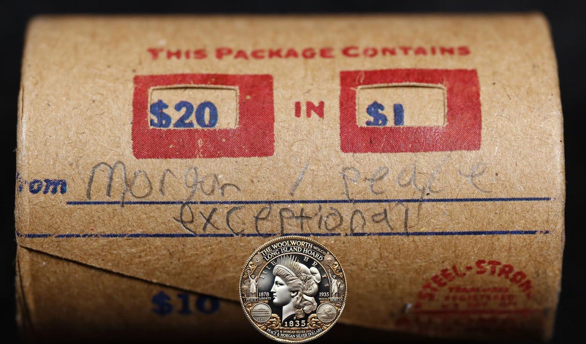 20 Circulated Morgan & Peace Dollar Mixed Roll: Exceptional - 20 CMPE