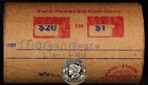 20 Circulated Morgan & Peace Dollar Mixed Roll: Limited - 20 CMPL