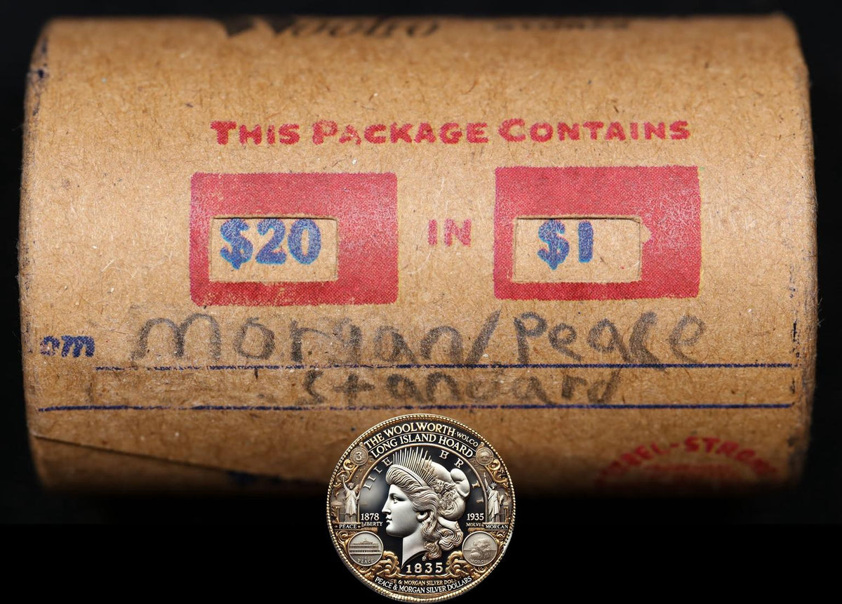 20 Circulated Morgan & Peace Dollar Mixed Roll: Standard - 20 CMPS