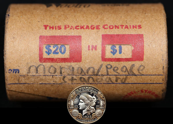 20 Circulated Morgan & Peace Dollar Mixed Roll: Standard - 20 CMPS