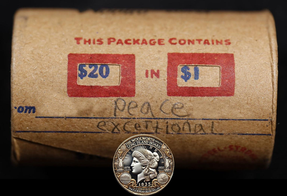 20 Circulated Peace Dollar Roll: Exceptional - 20 CPE