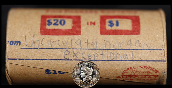 20 Uncirculated Morgan Dollar Roll: Exceptional - 20 UME