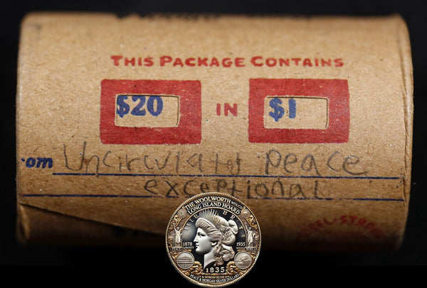 20 Uncirculated Peace Dollar Roll: Exceptional - 20 UPE