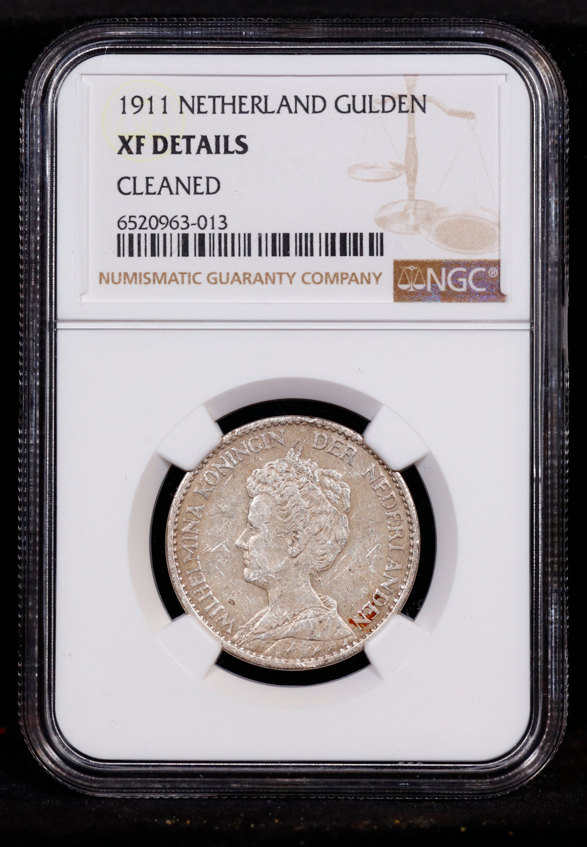 1911 Netherland Gulden NGC XF Details