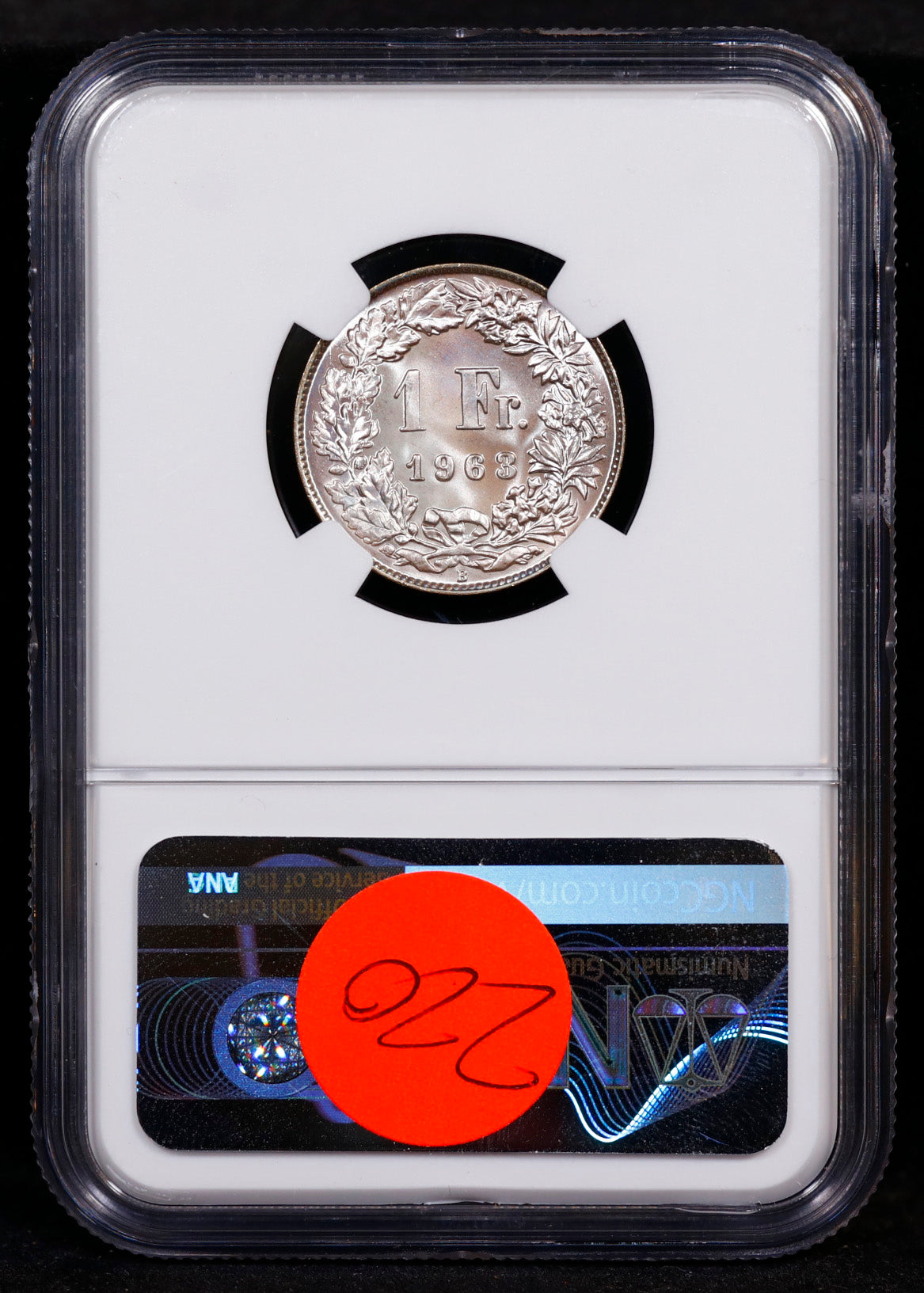 1963-B Switzerland Franc NGC MS67