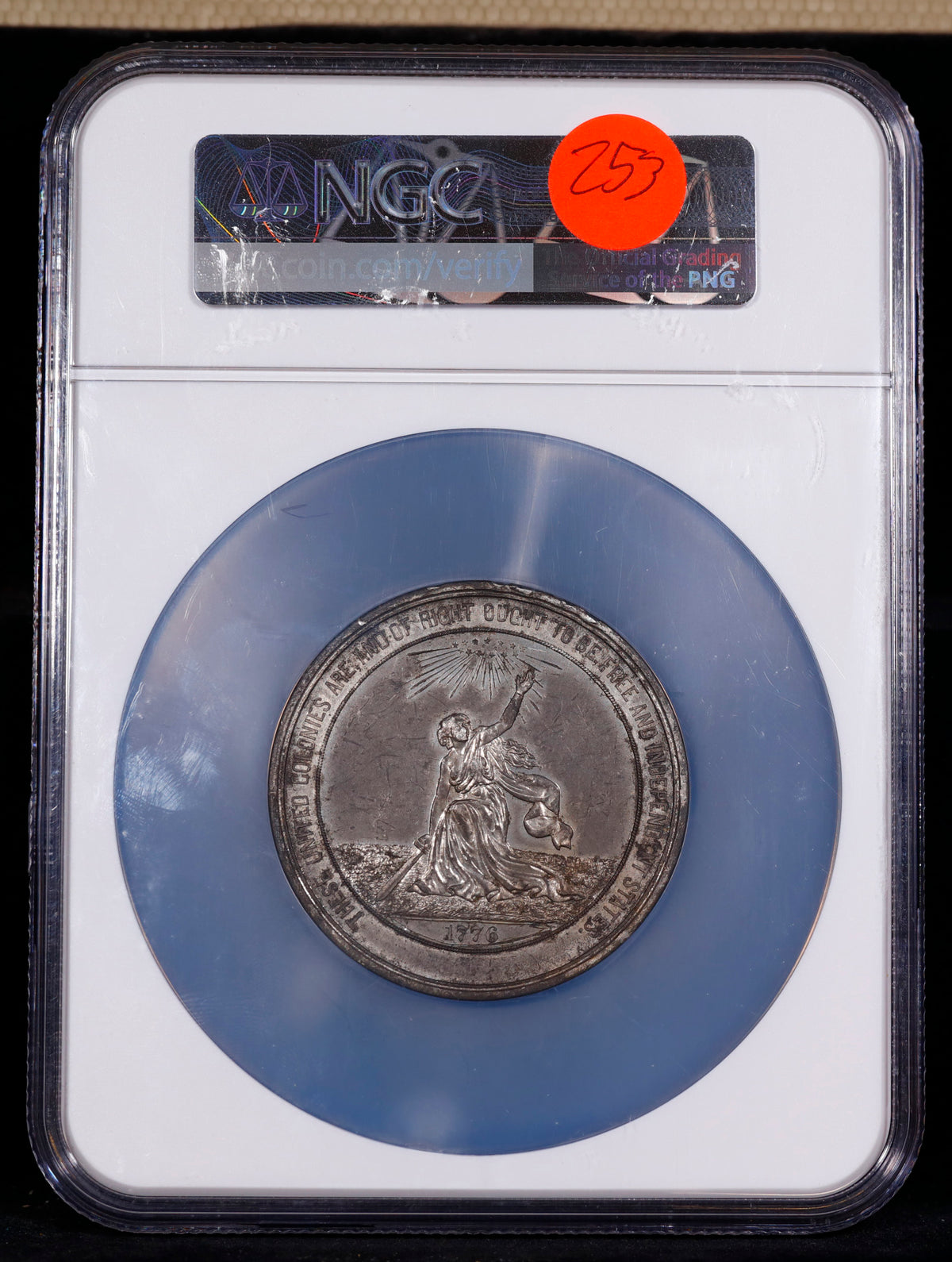 1876-Dated J-CM-11 WM 58mm U.S. Centennial NGC UNC Details