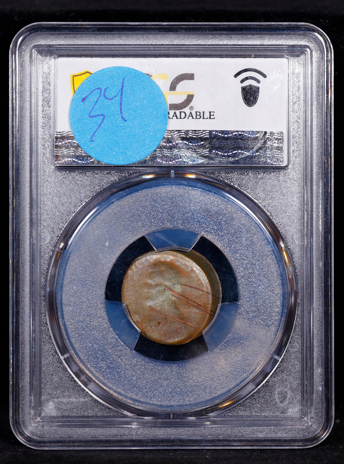 Mint Error 197X 1c Split Before Strike Struck 15% Off-Center PCGS UNC Detail