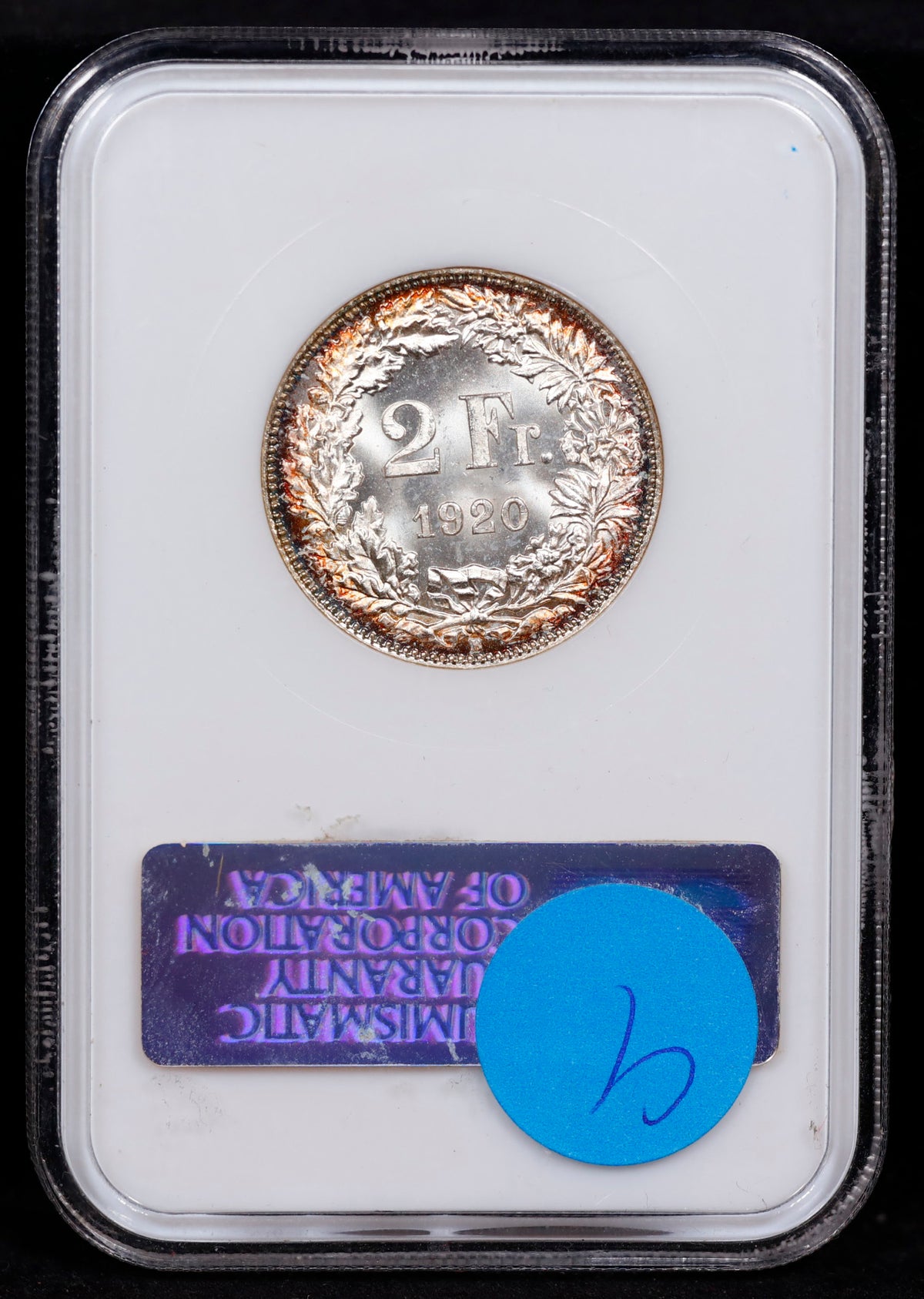 1920 Swiss 2F Franc NGC MS64