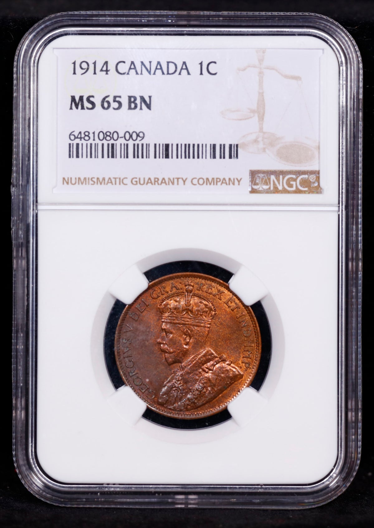 1914 Canada Cent Penny 1c NGC MS65 BN