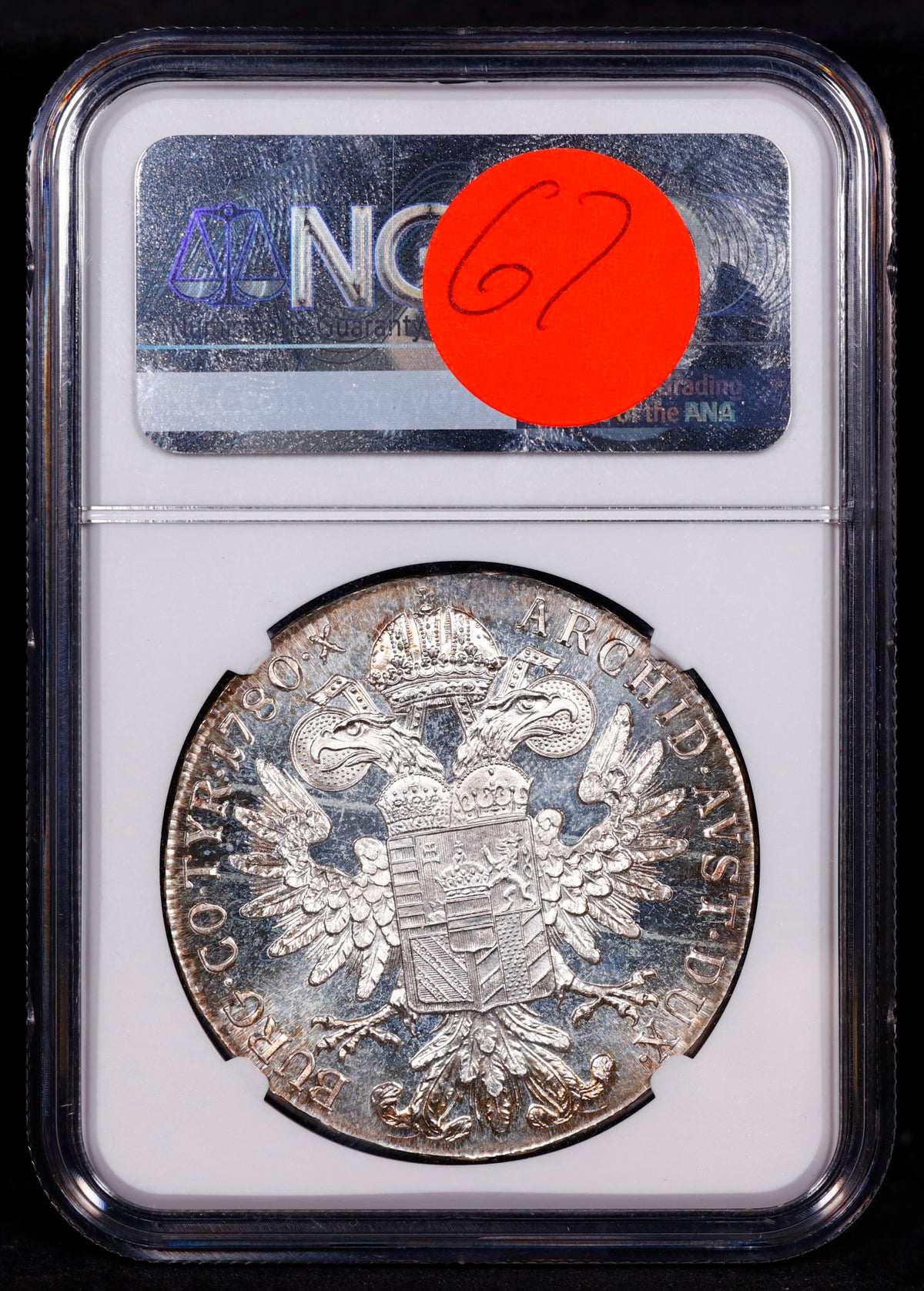 1780 Dated Austria Taler Silver Modern Restrike NGC MS68 RARE MS