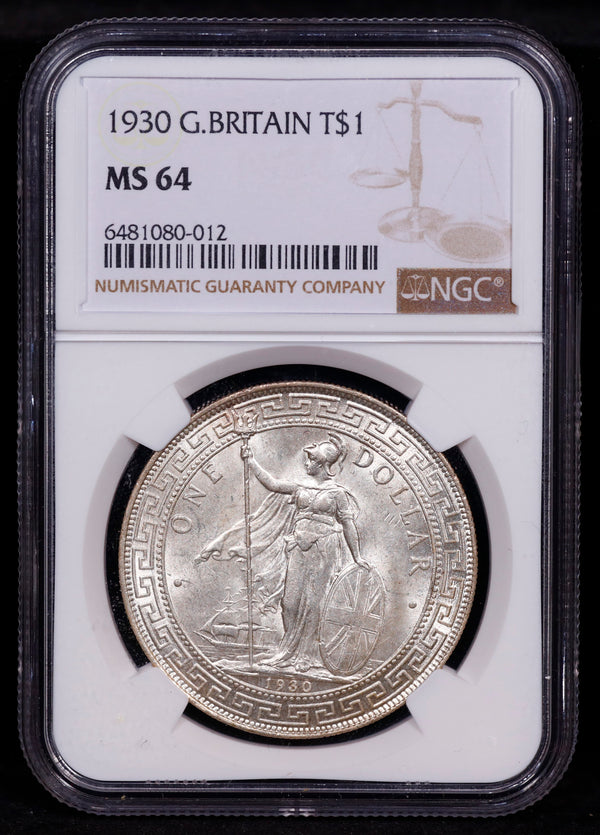 1930 Great Britain Trade Dollar T$1 NGC MS64