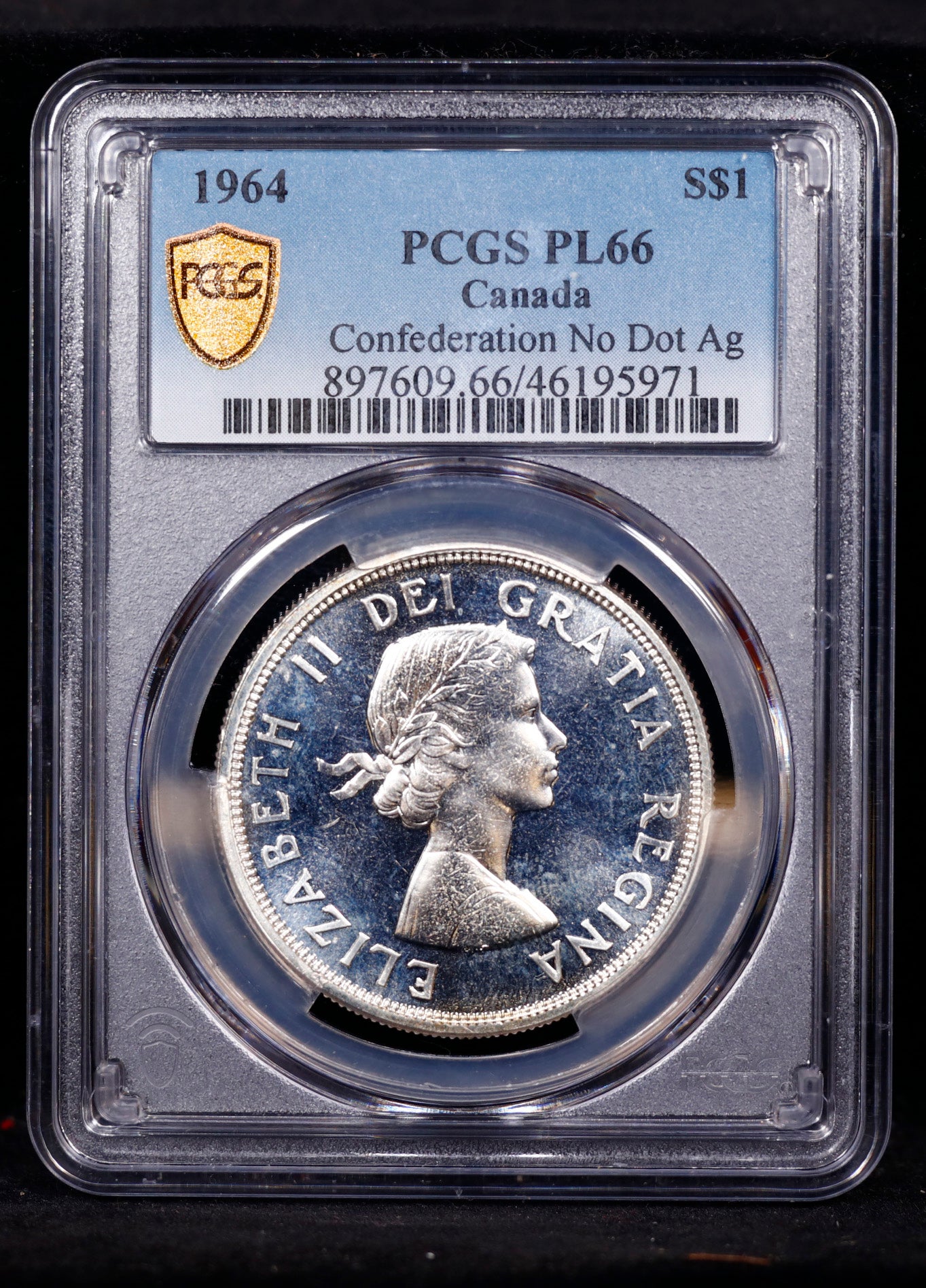 ACoinStore.com - 1964 Silver Dollar S$1 Canada PCGS PL66 Confederation Rare  No Dot