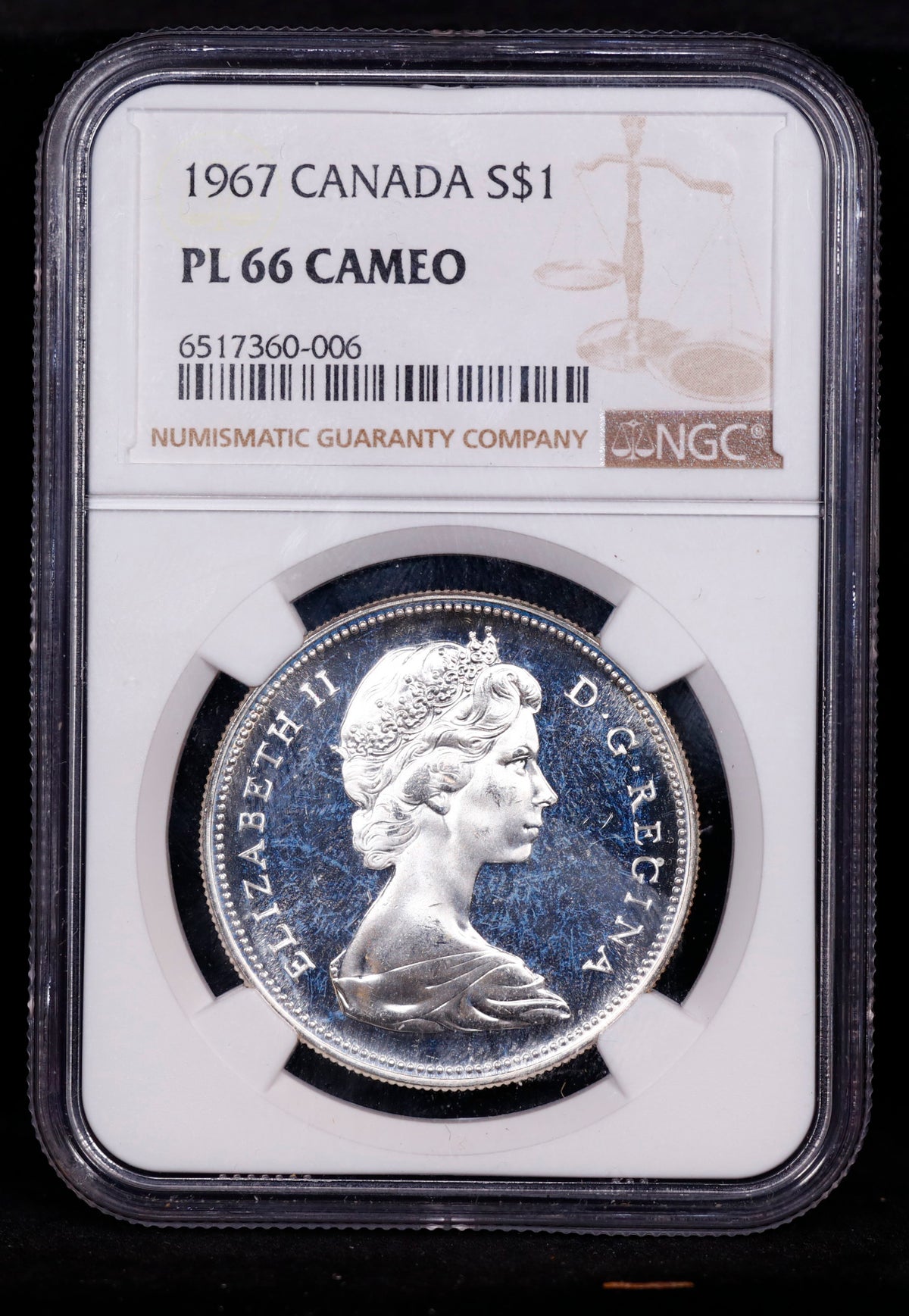 1967 Canada Silver Dollar S$1 NGC PL66 Cameo Near Diving Goose