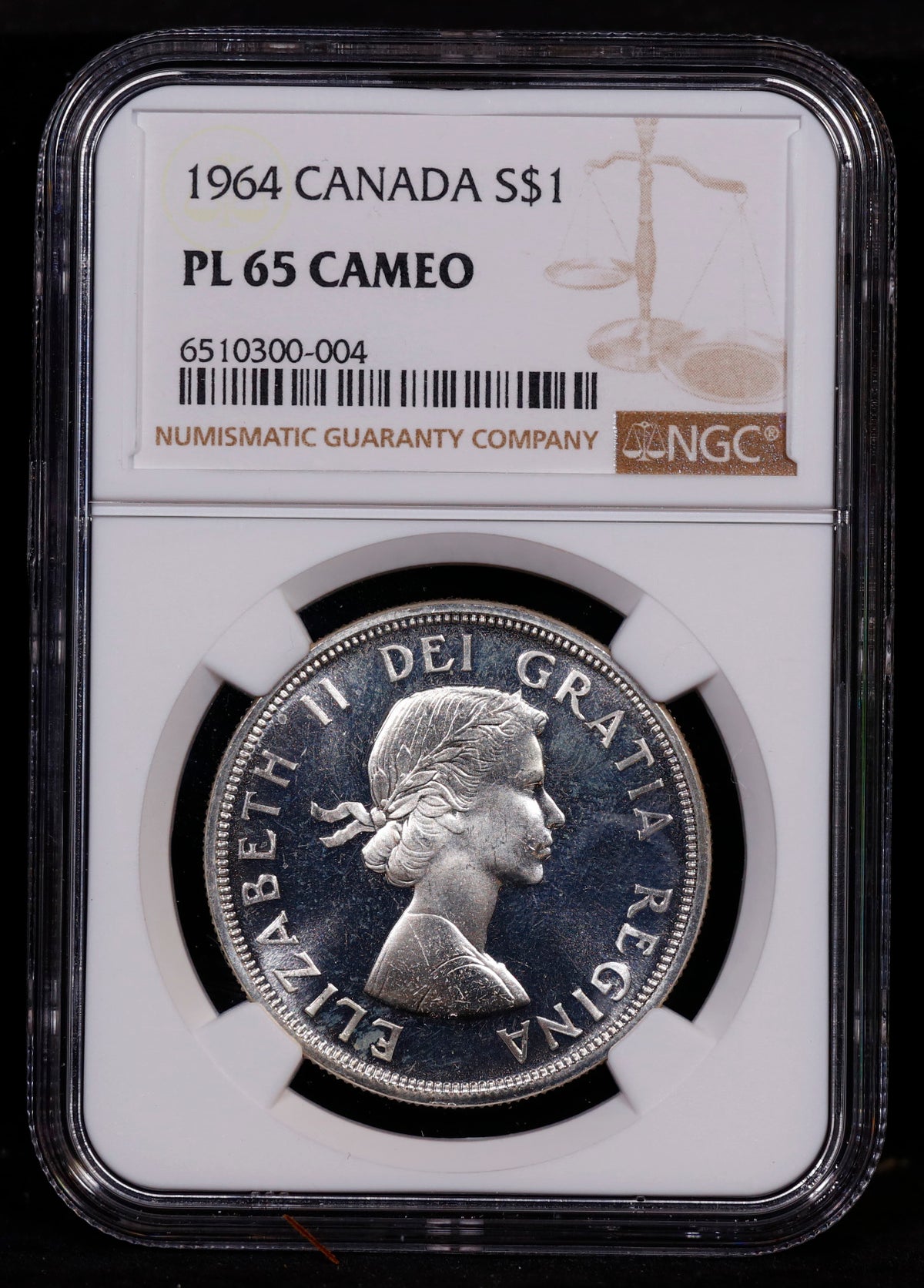 1964 Canada Silver Dollar S$1 NGC PL65 Cameo