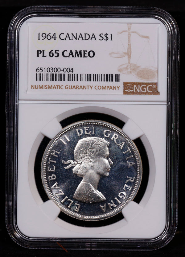 1964 Canada Silver Dollar S$1 NGC PL65 Cameo