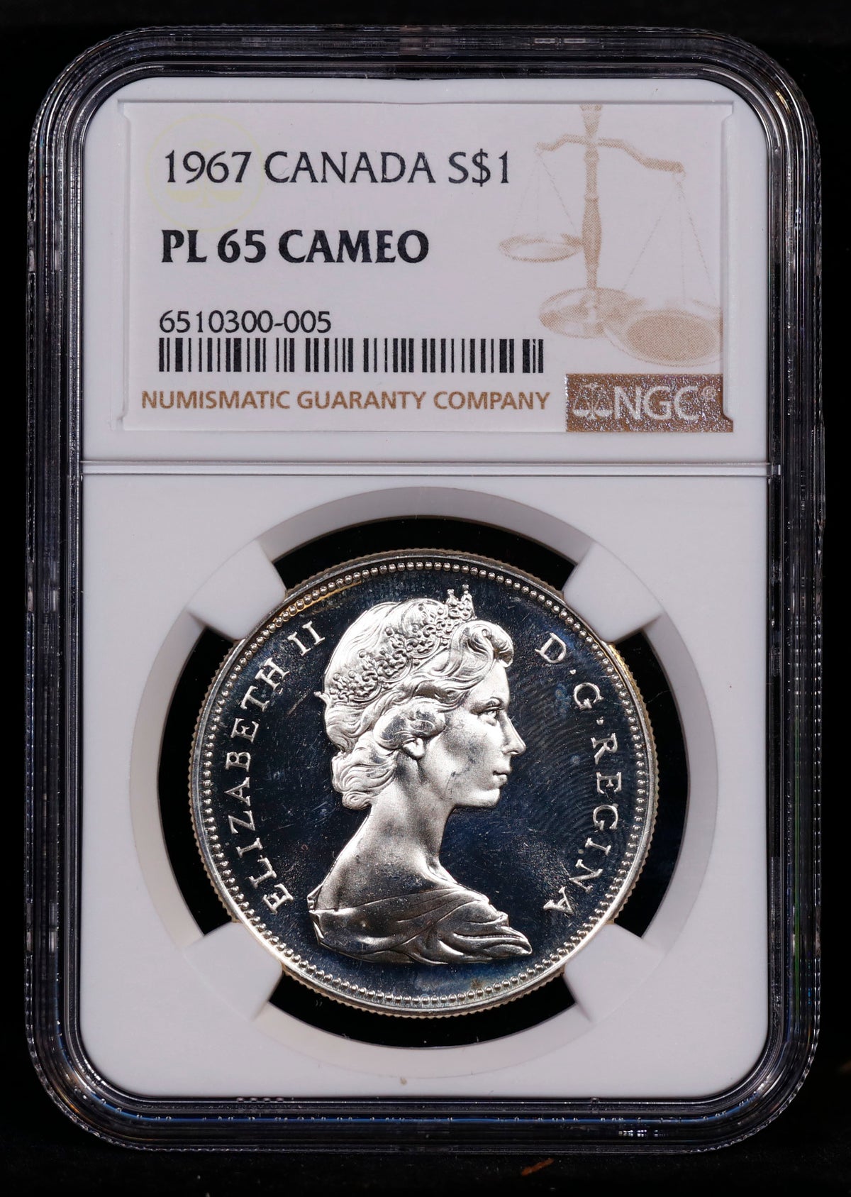 1967 Canada Silver Dollar S$1 NGC PL65 Cameo